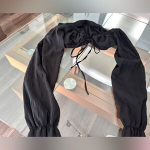 Black Puff Sleeve Top